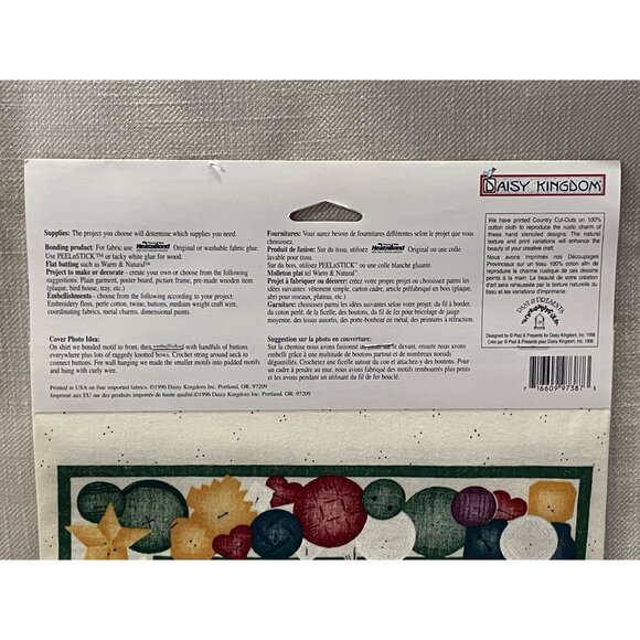 Vintage 1996 Daisy Kingdom No-Sew Fabric Applique Country Cut-Outs Raggedy Chris - Picture 9 of 11